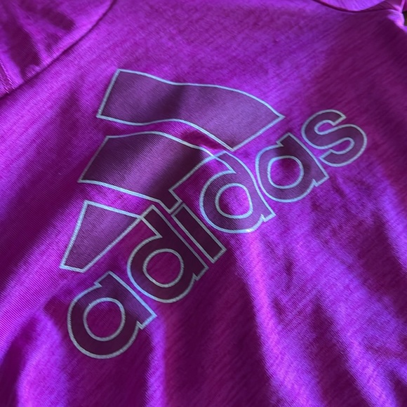 Girls Dark Pink Adidas Long Sleeve Hooded Shirt Size 2t - Picture 8 of 8